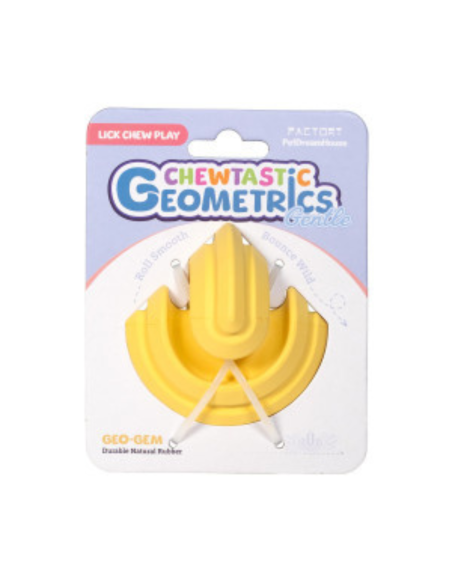 Chewtastic Geometrics Gentle Natural Rubber Soft - Geel