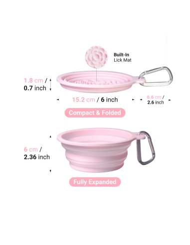 Collapsible Silicone Travel Bowl (with lickpad)
