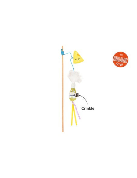 PLAY International Classic Feline Frenzy – Wand Toy - Cheese and Wine