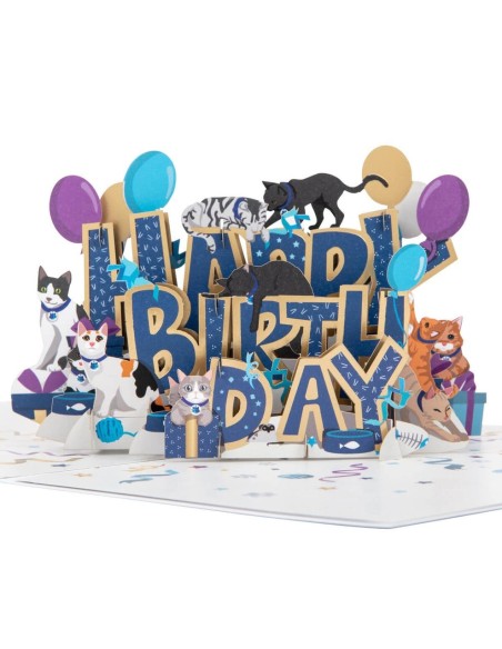 Golden Retriever : Pop-Up Cards - Cats Happy Birthday