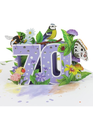 Celebration Hip Hip Hooray : Pop-Up Cards - 70th Floral