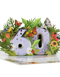 Celebration Hip Hip Hooray : Pop-Up Cards - 60th Floral