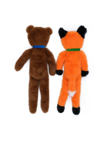 Fluffy Peltz - Bear and Fox - Dog Toy