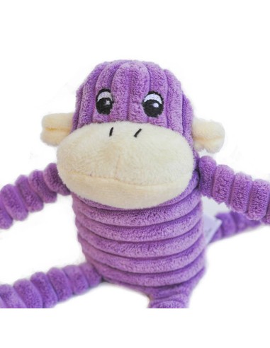 Spencer Crinkle Monkey - Purple - Small - Dog Toy