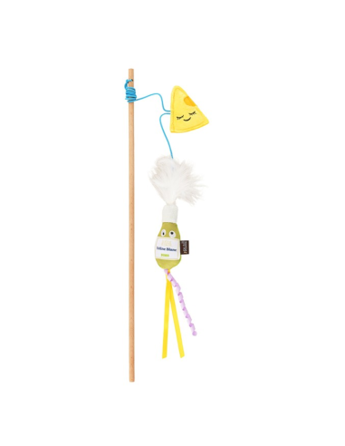 PLAY International Classic Feline Frenzy – Wand Toy - Cheese and Wine