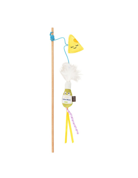 PLAY International Classic Feline Frenzy – Wand Toy - Cheese and Wine