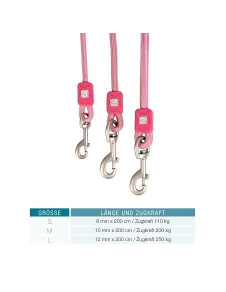 Rope Leash 2m Ø 8mm - Matrix 2.0 Rose/XS-S
