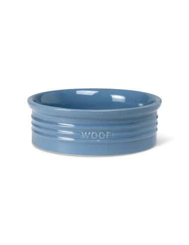 WOOF FRENCH BLUE SCULPTED PET BOWL