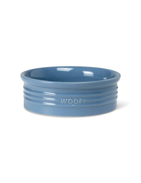 WOOF FRENCH BLUE SCULPTED PET BOWL