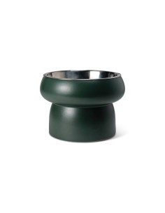 Matte Speckled Green Medium Feeder With Bowl - pack of 3
