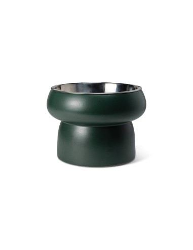Matte Speckled Green Medium Feeder With Bowl - pack of 3