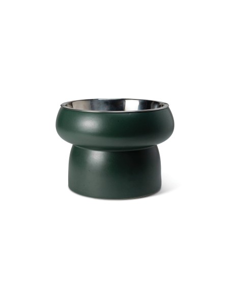 Matte Speckled Green Medium Feeder With Bowl - pack of 3