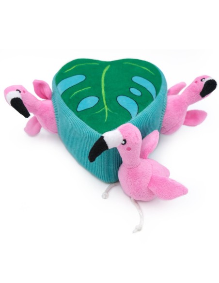 Zippy Burrow® - Flamingos in Monstera - Dog Toy