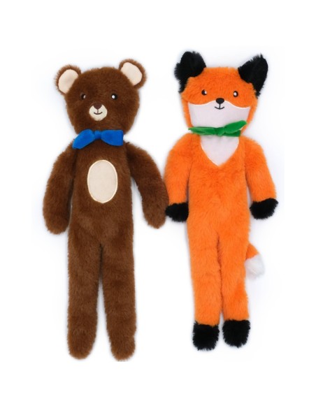 Fluffy Peltz - Bear and Fox - Dog Toy