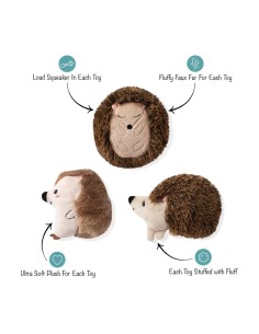 3 Piece Small Dog Toy Set - Hedgehogs 2