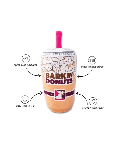 Barkin Donut Iced Coffee Plush Dog Toy