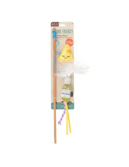 PLAY International Classic Feline Frenzy – Wand Toy - Cheese and Wine