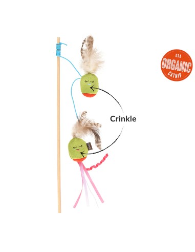 PLAY International Classic Feline Frenzy - Wand Toy - Olives