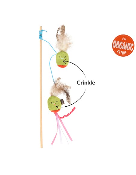 PLAY International Classic Feline Frenzy - Wand Toy - Olives