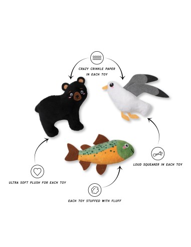 Wagsdale Lake Cruisers 3pc Mini Dog Toy Set