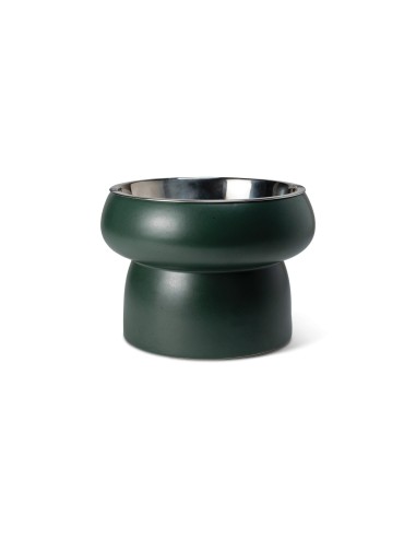 Matte Speckled Green Medium Feeder With Bowl - pack of 3