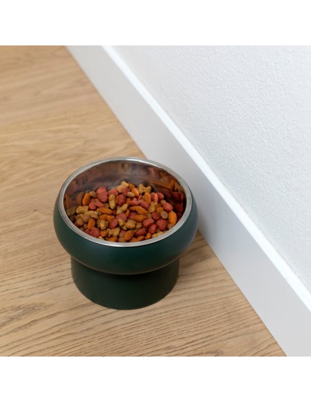 Matte Speckled Green Medium Feeder With Bowl - pack of 3