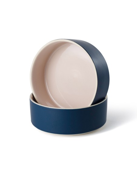 Minimal Midnight Stoneware Pet Bowl - pack of 3