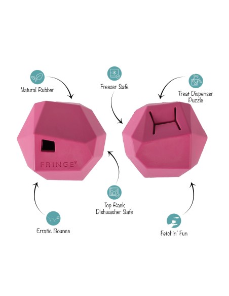Having A Ball Hot Pink Rubber Dog Toy - pack of 4