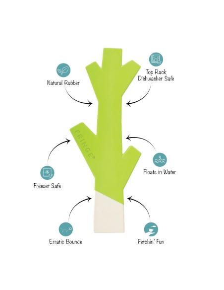 Stick With Me Lime/White Rubber Dog Toy - pack of 4