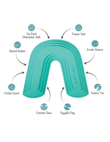 Color Me Happy Turquoise Rubber Dog Toy - pack of 4