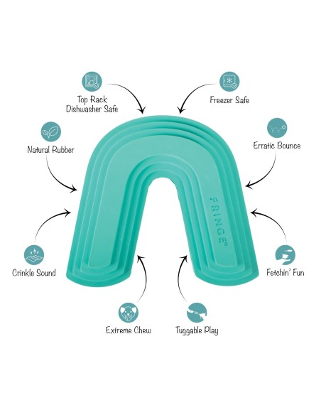 Color Me Happy Turquoise Rubber Dog Toy - pack of 4