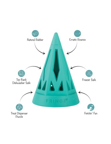 You Cone Do It! Turquoise Rubber Dog Toy - pack of 4