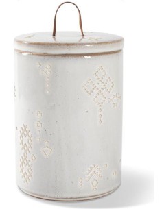 Fringe - Tribal Marks White Stoneware Treat Jar