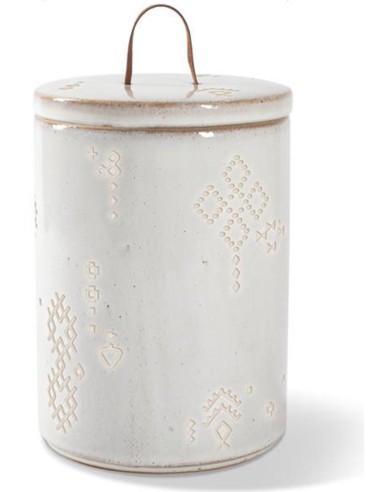 Fringe - Tribal Marks White Stoneware Treat Jar