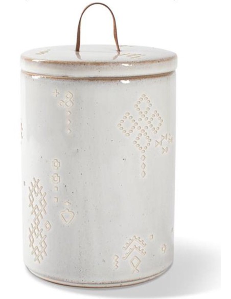 Fringe - Tribal Marks White Stoneware Treat Jar