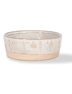 Fringe - Tribal Marks White Stoneware Pet Bowl