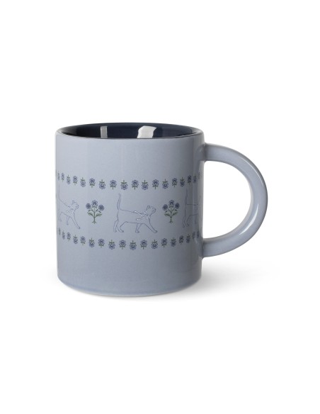 Block Print Cat Chambray Mug