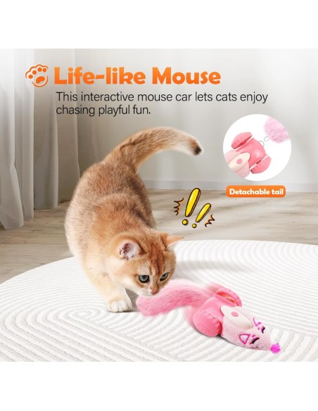 MigiPaws - Plush Mice Car - Rose