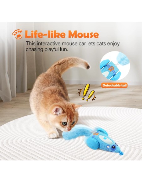 MigiPaws - Plush Mice Car - Blauw