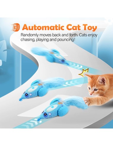 MigiPaws - Plush Mice Car - Bleu