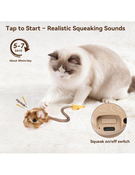 MigiPaws - Interactive MigiMouse - Marron Poilu