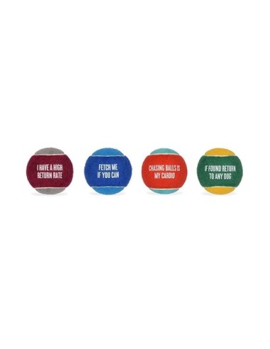 PLAY Dog Toy Dog Tennis Ball (4pcs pack)