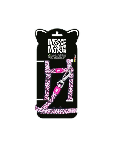 Cat Harness/Leash Set - Leopard Pink/1 Size