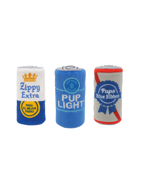 Squeakie Can - Pups Blue Ribbon : ZippyPaws  - Squeakie Can - Pups Blue
