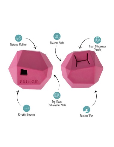 Having A Ball Hot Pink Rubber Dog Toy - pack of 4