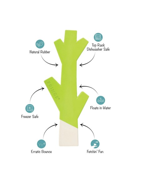 Stick With Me Lime/White Rubber Dog Toy - pack of 4