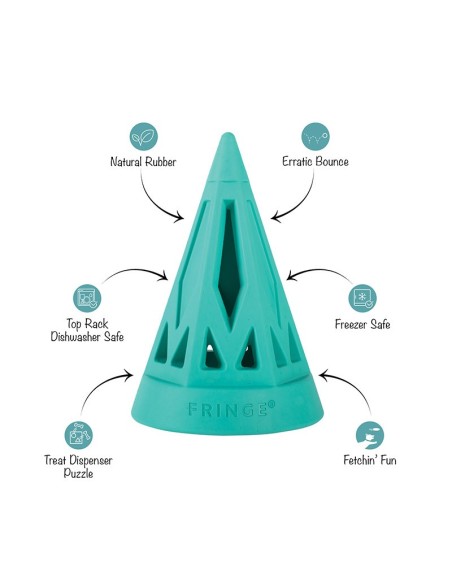 You Cone Do It! Turquoise Rubber Dog Toy - pack of 4